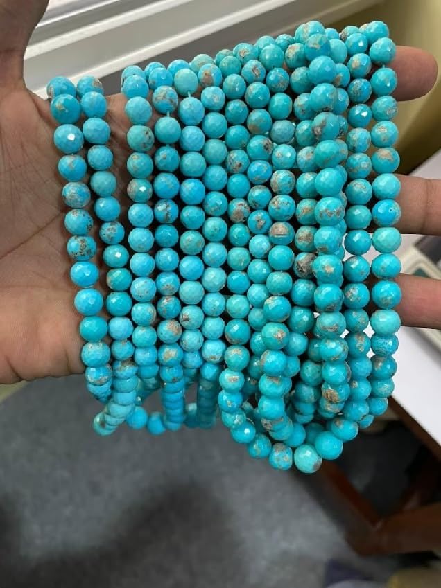 Natural Arizona Turquoise Faceted Round Beads 6-10 mm Turquoise Faceted Beads Turquoise Round Balls Beads Turquoise Beads