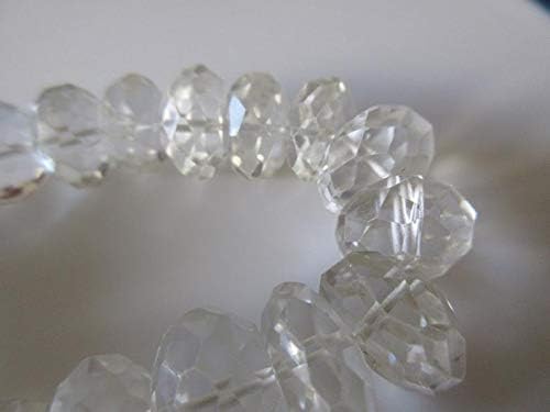 3 Strands Wholesale Natural Crystal Quartz Micro Faceted Rondelle Beads, Rock Crystal Beads 15mm Beads, 15 Inch Strand