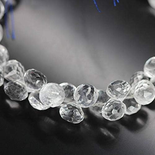 1 strand white quartz crystal onion drop faceted 8'' long strand gemstone beads, jewelry supplies for jewelry making, bulk beads, for meditation jewellery gemstone 8mm