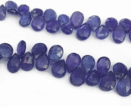 LOVEKUSH LKBEADS Tanzanite Faceted briolettes. Select a Size: 6.25mm - 8.25mm 8 Beads Code-HIGH-57854