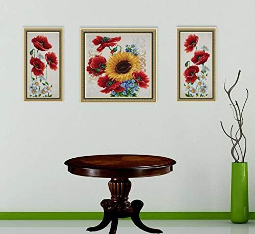 Flowers of The Field; Bead Embroidery kit; Contemporary Embroidery; 100% Glass Seed Beads Preciosa; Needlepoint; Handcraft; Tapestry kit; Needle Arts Decor