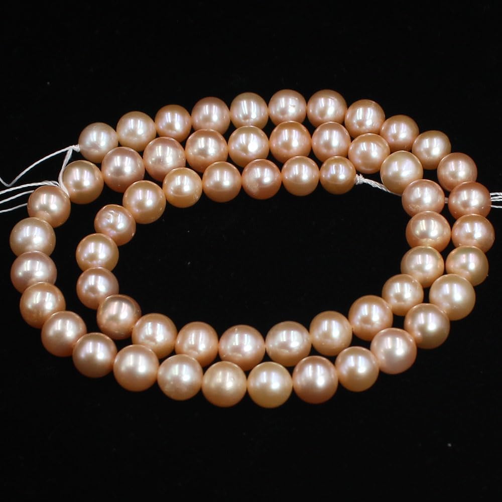 7-8mm 5A Grade Round White Pink Purple Mixed Freshwater Pearl Gemstone Beads Strand 15