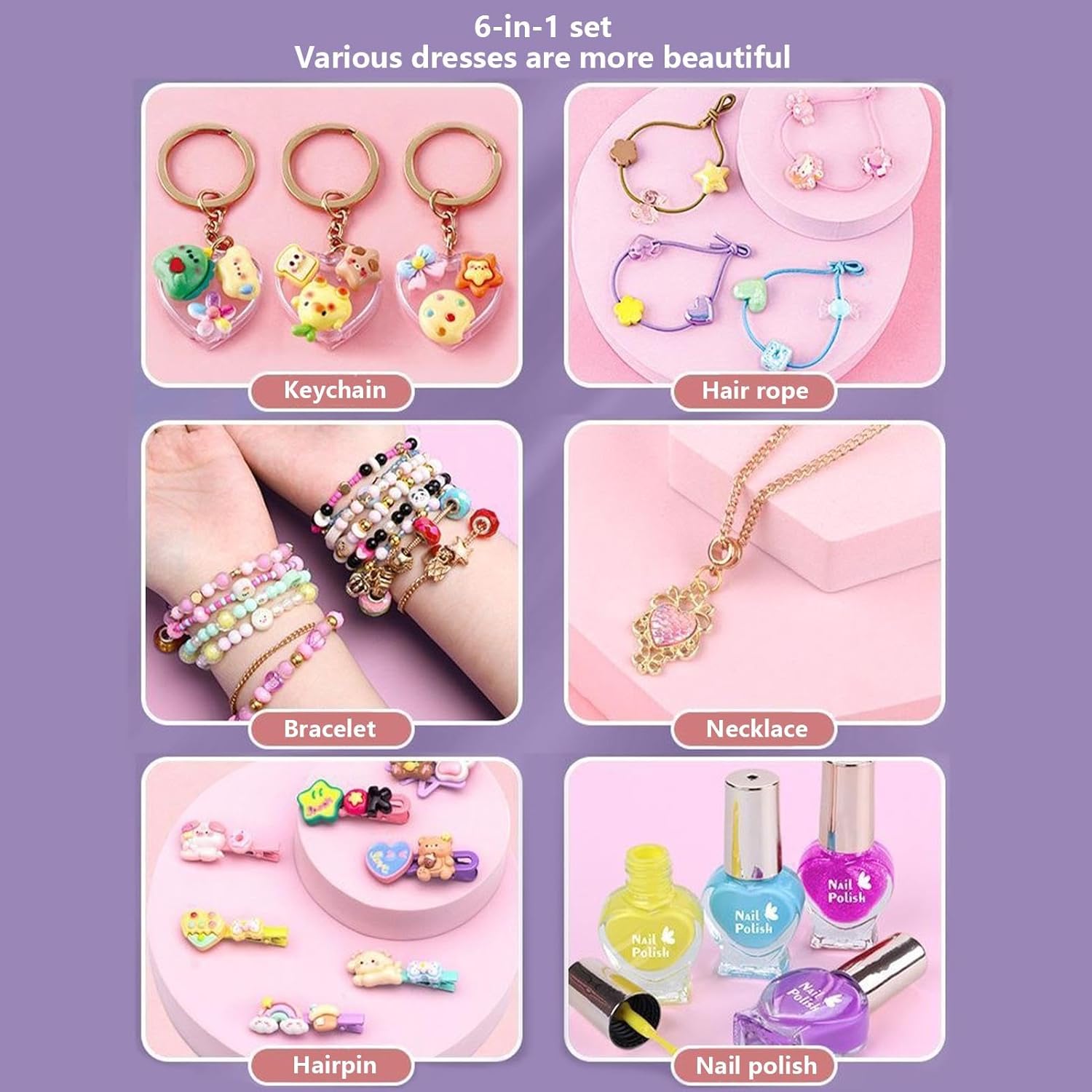 Bead Bracelet Kit, Bracelet Craft Supplies, Colorful Bracelet Kit, Multifunctional Bead Kit, Funny Bracelet Kit, Bracelet Making Kit, Colorful Charm Bracelet Making Kit for Girls