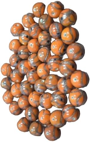 100+ PCS Orange Round LAMPWORK Glass Glass Beading Beads 15mm #T-2232 Fast Free Supply