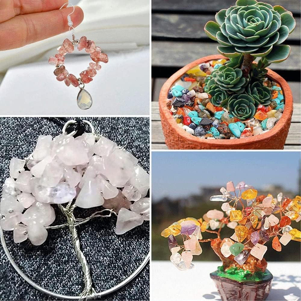 Irregular Chips Stone Beads Natural Gemstone Beads Kit with Earring Hooks Spacer Beads Pendants Charms Jump Rings for DIY Jewelry Necklace Bracelet Earring Making for All People