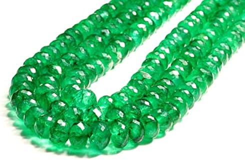 13 inch Strand of Natural gem Emerald, 7x4-11x7 mm Rondelle Faceted Beads for DIY Jewelry Making. | Beads_03845