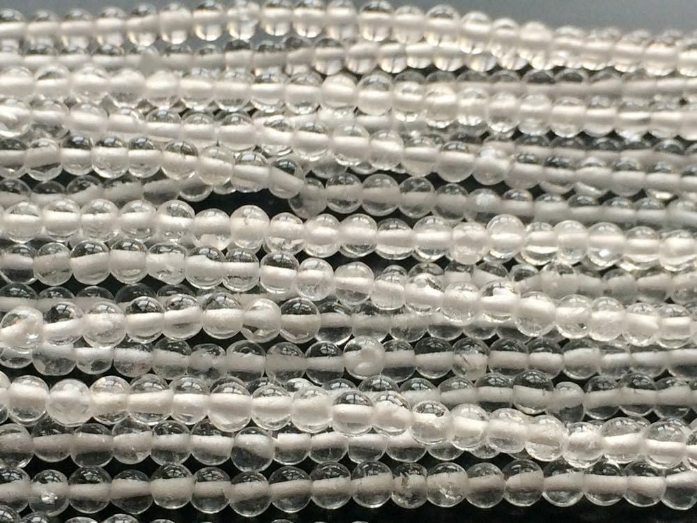 Women's 3 mm Crystal Quartz Plain Round Beads, Crystal Quartz Plain Beads, Clear White Natural Crystal Quartz Balls For Jewelry (1ST To 5ST Options)