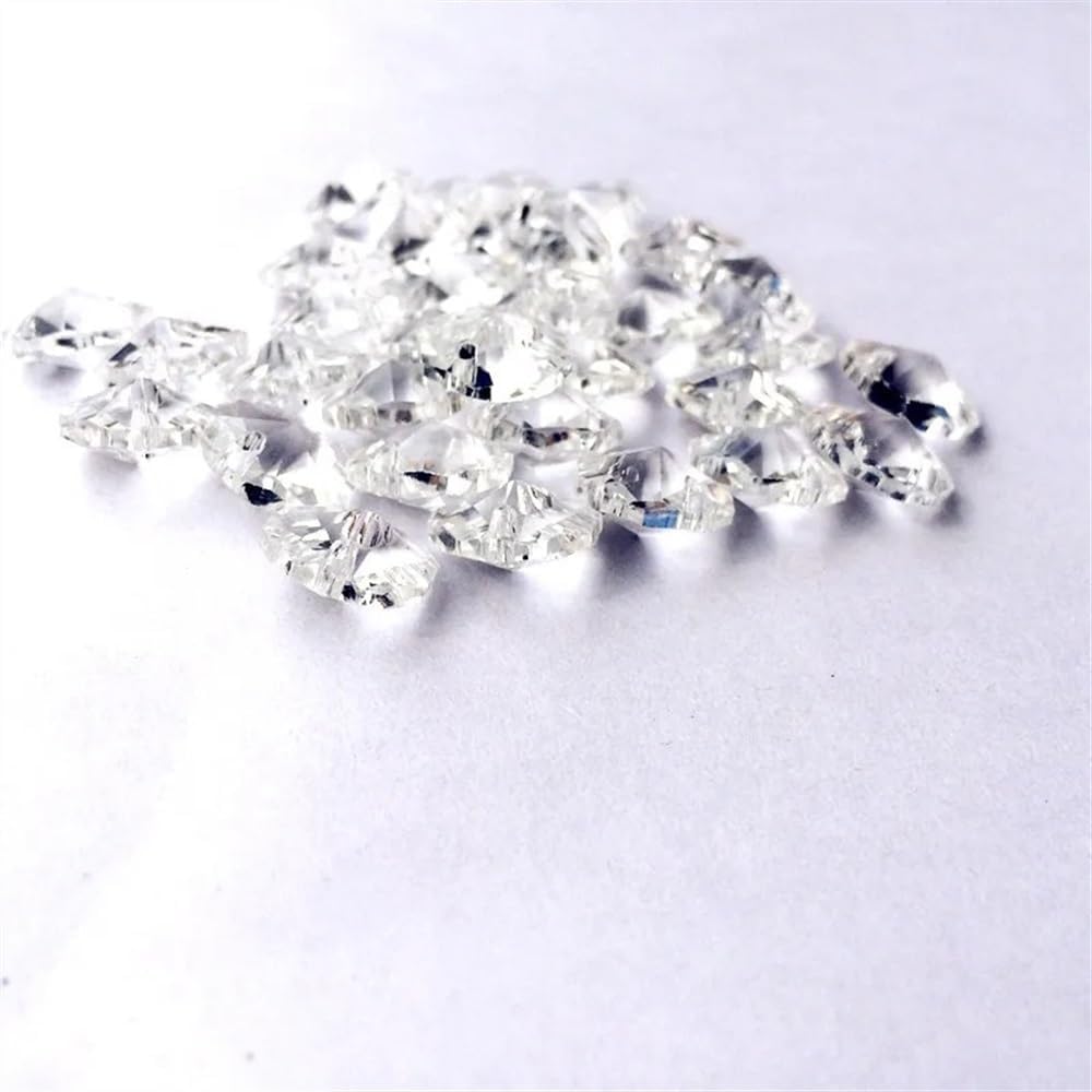 Hanging Crystals Prisms 1500pcs 12mm Octagon Light Beads in 2 Holes Crystal Chandelier Parts for Accessories Hangings Crystals for Decoration