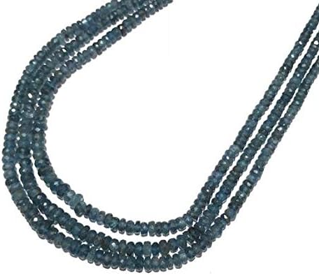 AAA+++ Quality Moss Kyanite Faceted Rondelle Beads 100 Percent Natural Gemstone Rondelle Shape Size 3 to 6 mm - 16