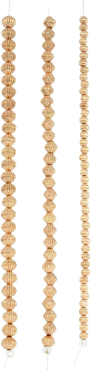Bead Landing Gold Mixed Metal Bead Value Pack – 1,176 Total Stylish Gold Beads for Custom Jewelry Making, 12 Pack of Various Shapes & Sizes