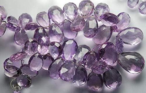9 Inch Strand,AAA Quality-Pink Amethyst Micro Faceted Pear Shape Briolettes 22-12mm Size Code-HIGH-55169