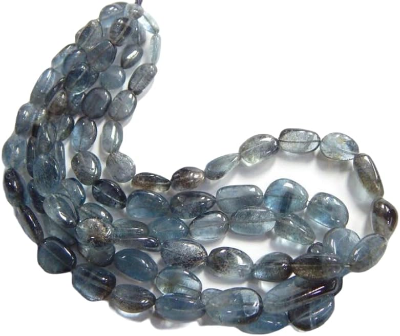13 inch Strand of Natural gem Moss Aquamarine, 12x8mm Tumble Smooth Beads for DIY Jewelry Making. | Beads_05282
