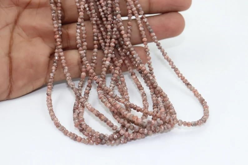 AAA Quality Natural Pink Diamond Uncut Beads 3.5mm Pink Rough Diamond Bead Pink Diamond Chip for Jewelry Making Crafts