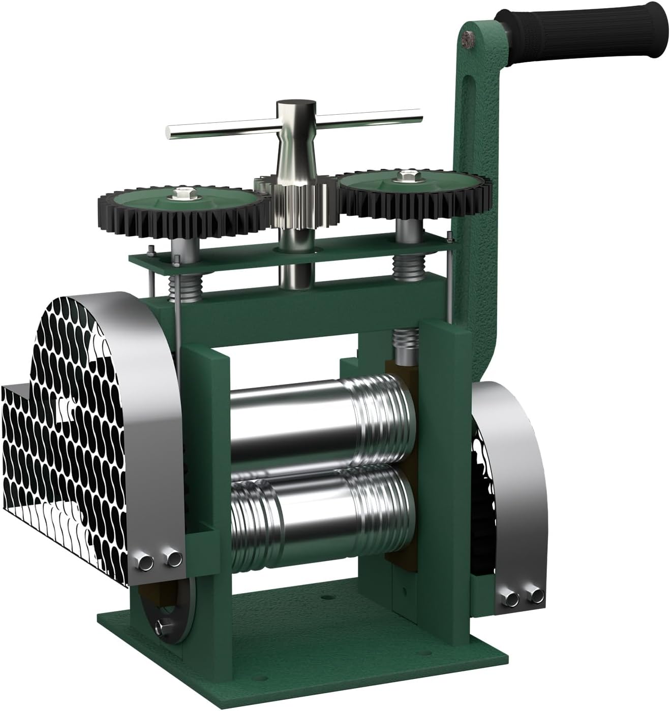 Manual Jewelry Press Rolling Mill Machine, Metal Wire Flat Jewelry Press Tool 3-in-1 Rollers for Pressing Gold Silver Brass Copper Metal into Half Round Wires, Sheets and Square