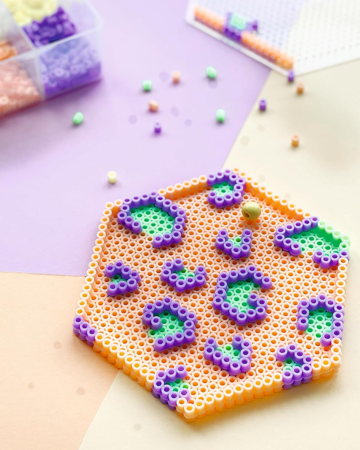 folia 73219 Ironing Beads in Bucket, 30,000 Pieces Assorted in 22 Different Colours, Diameter Approx. 5 mm, Great Addition to The Pin Plates