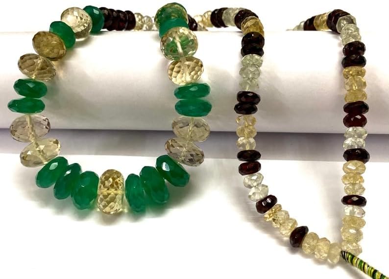 Natural Mulit gameston rondelle Faceted Beads 6x11mm 18 inch Long String Jewelry Making Gemstone Beads for Necklace Bracelet