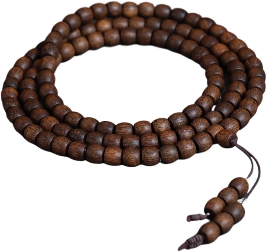 Fusen Red Clay Agarwood Prayer Beads 6×6mm*108 Beads, Sinking Grade