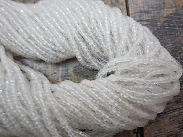 Natural Crystal Quartz Micro Rondelle Beads Facited 3.5mm 14 inches lot of 10 Strands CHIK-STRD-94917