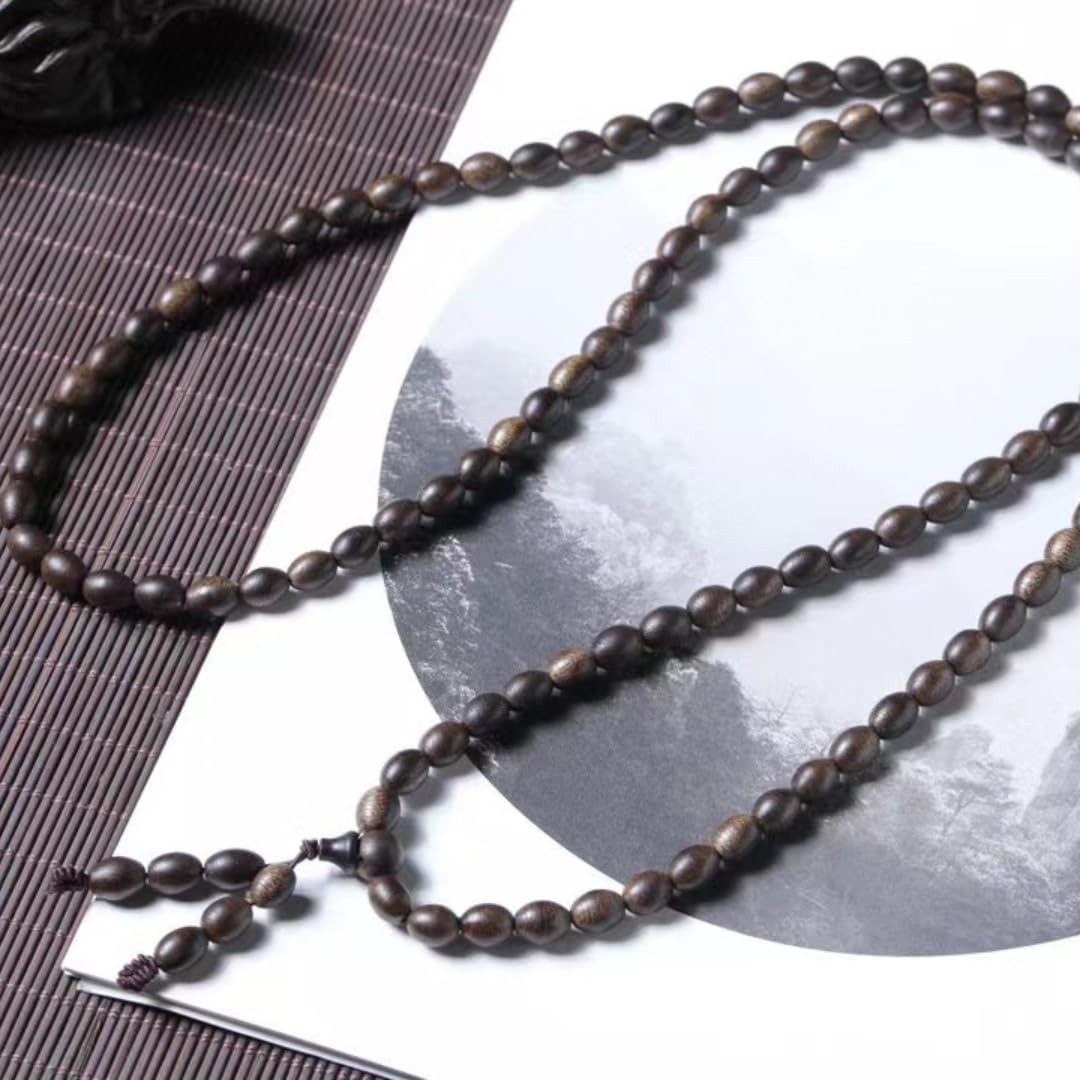 8mm*108 Pieces of Natural Wild Sugar Knot Vietnam Nha Trang White Qinan Agarwood Old Material Jujube Bead