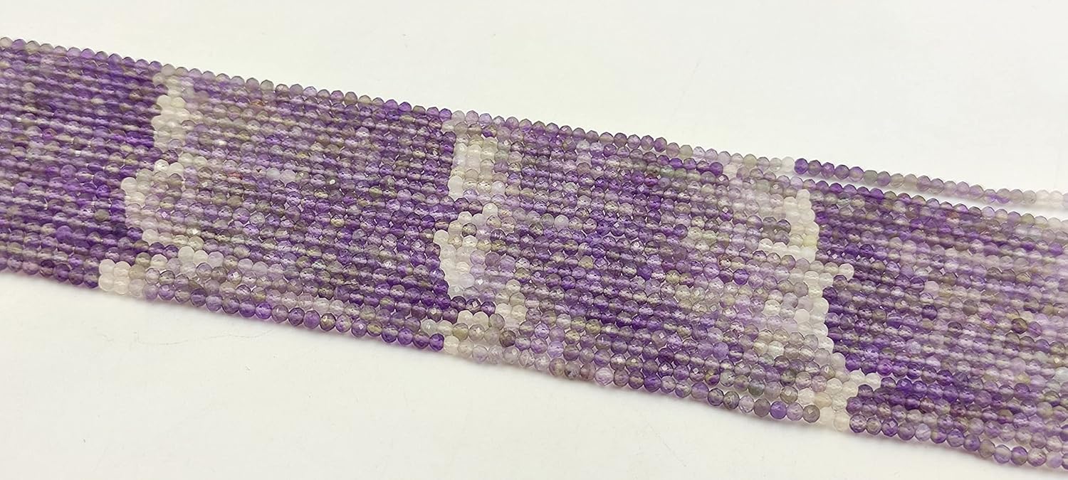 Hanumat Gems Lot of 10 Strands Natural Amethyst Micro Cut Faceted Rondelle Beads,Amethyst Faceted Beads,Amethsyt Rondelle Bead,Amethyst Micro Cut Bead,2-2.5MM Beads,13 Inches Strand.