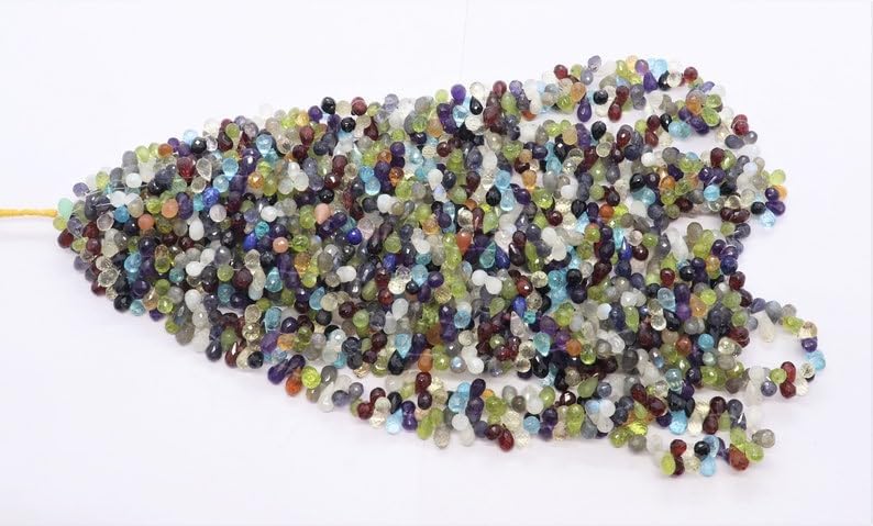 Natural Mix Semi Multi Drop facete Beads 5X7 mm 18 inch Long String Jewelry Making Gemstone Beads for Necklace Bracelet