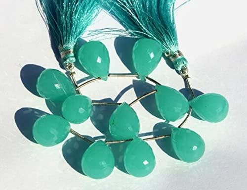 7 inch Strand of Natural Chalcedony 18x12-19x14mm Teardrop Faceted briolette Beads for DIY Jewelry Making. |BRIO_02071