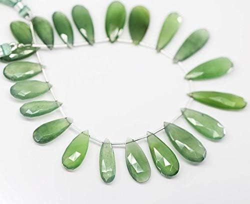 Natural Green Quartz Faceted Pear Drop Gemstone Craft Loose Beads Strand 4 Inch Long 24mm 20mm Code-HIGH-674
