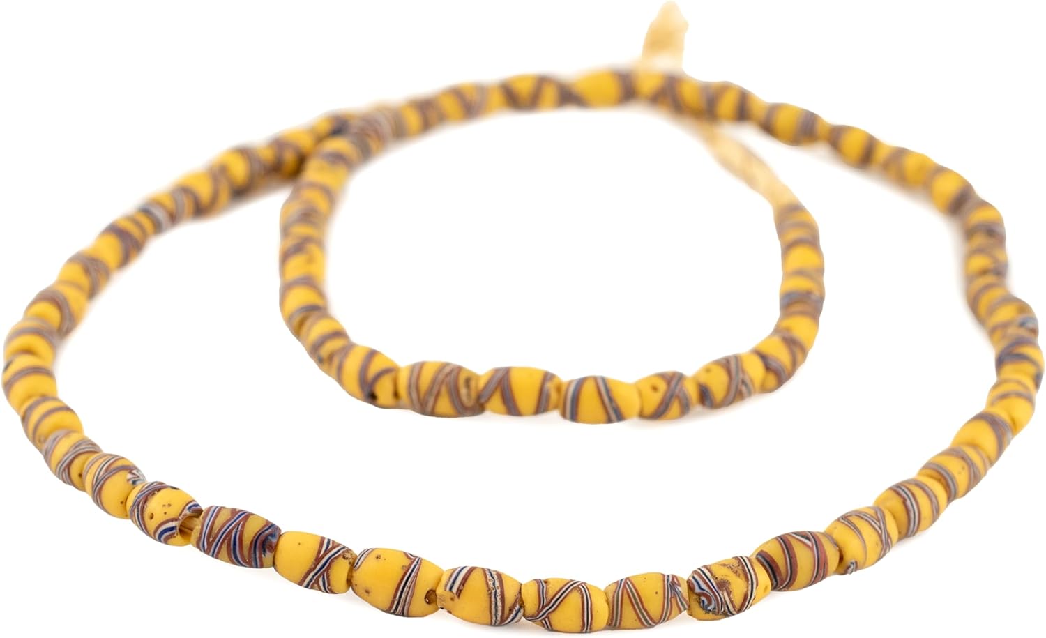 TheBeadChest Vintage Venetian French Cross Trade Beads Orange 5mm West Africa African Oval Glass 24 Inch Strand Handmade