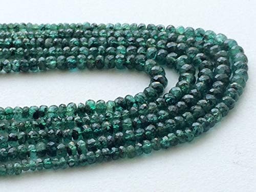 Emerald Beads, Emerald Faceted Rondelle Beads, Emerald Necklace, Original Emerald, 2.5mm to 4.5mm, 16 Inch Strand