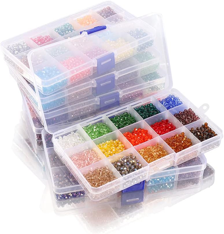 YU 4mm Glass Bicone Beads Kits Jewelry Beads Loose Spacer Beads Fit Jewelry Making DIY Bracelet Necklace Accessories 3000pcs/box T322 (Color : 1, Item Diameter : 4mm-3000pcs)