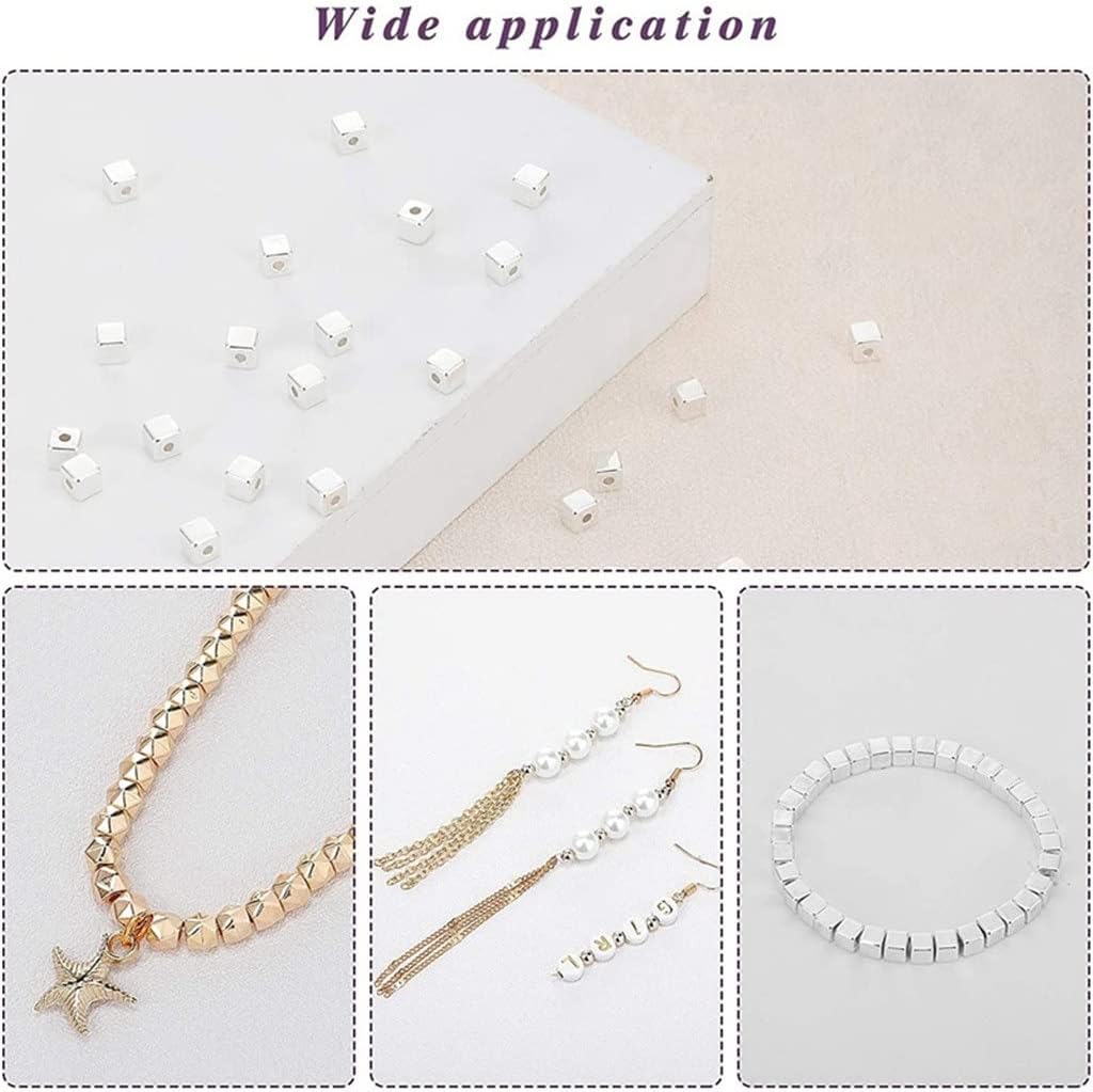 4100 Pieces Assorted Spacer Beads for Jewelry Making DIY Loose Beads 3 Colors and 5 Styles (Color : A Size : One Size) (Silver One Size)