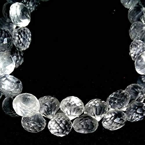 13 inch natural beads strand of 9mm faceted onion crystal quartz gemstone beads for DIY jewelry - necklace, bracelet, earring, ring.