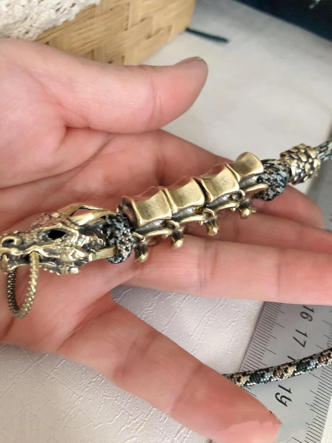 Brass bead EDC Bead gold dragon DIY keychain Paracord Keychain Bead,Lanyard Bead,Brass Charms