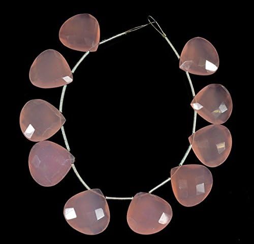 13 inch natural beads strand of 18x18mm faceted pear pink chalcedony gemstone beads for DIY jewelry - necklace, bracelet, earring, ring.
