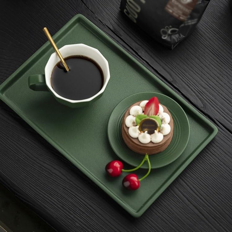 Tray Ceramic Simple Tea Tray Small Tray Japanese Style and Wind Dry Tea Table Home Dry Tea Rectangular Small Tea Table Tray Serving Trays