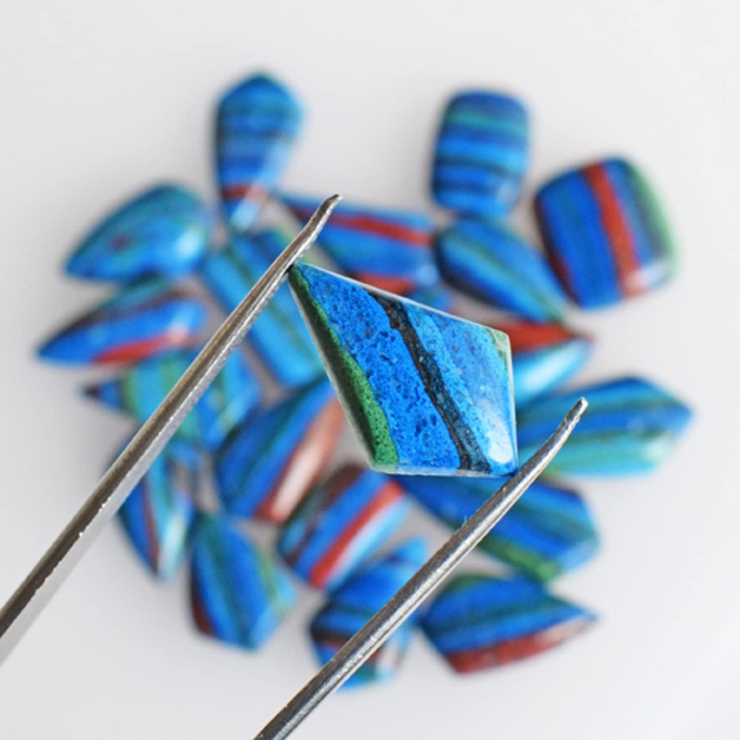 SilverO Rainbow Calsilica Marquise 64 CTW Cabochon Size 20 Pieces Lot Jewelry Making