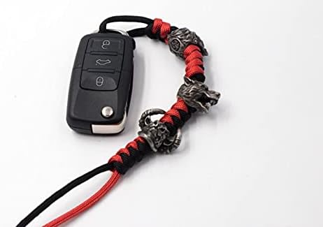 EDC Solid Brass Wolf Head 3D Pendant Parachute Paracord Cord Tool Lanyard Bead zipper pull Gift