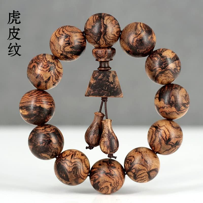 越南黄花梨木木质工艺品虎皮纹山水纹文玩佛珠手串手链(虎皮纹)