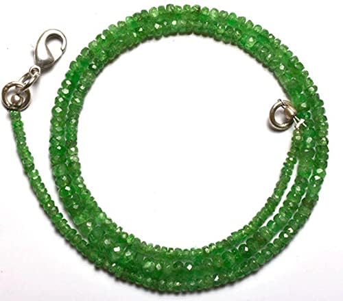 BEADS GEMSTONE 1 Strand Natural 17 inches full strands Green Garnet tsavorite Faceted Rondelle beads super Necklace 2 to 4.5 MM Code-HIGH-22281