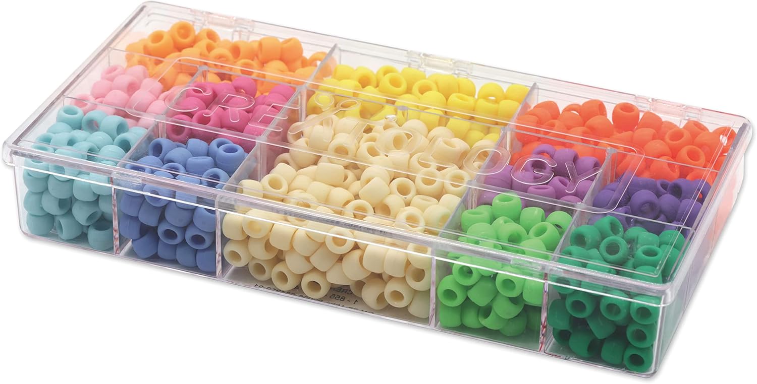 Creatology Multicolor Matte Pony Beads, 9 Packs: 970 ct. (8,730 Total), 6mm x 9mm