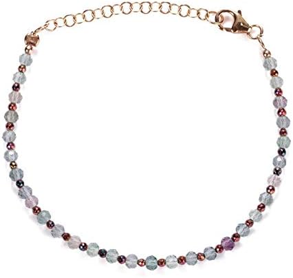 Jewelry Fluorite Bracelet hematite bracelet Gemstone beads bracelet Sterling silver gemstone bracelet birthday gift Christmas gift for her