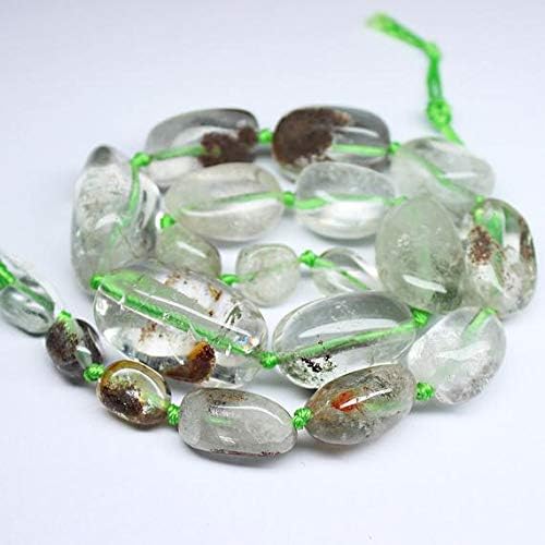 1 Strand Moss Quartz Tumbled, Freeform Smooth 16'' Long Strand Gemstone Beads, Jewelry Supplies for Jewelry Making, Bulk Beads, for Meditation Jewellery for Reiki Healing Mystic Gemstone 11mm to 30mm