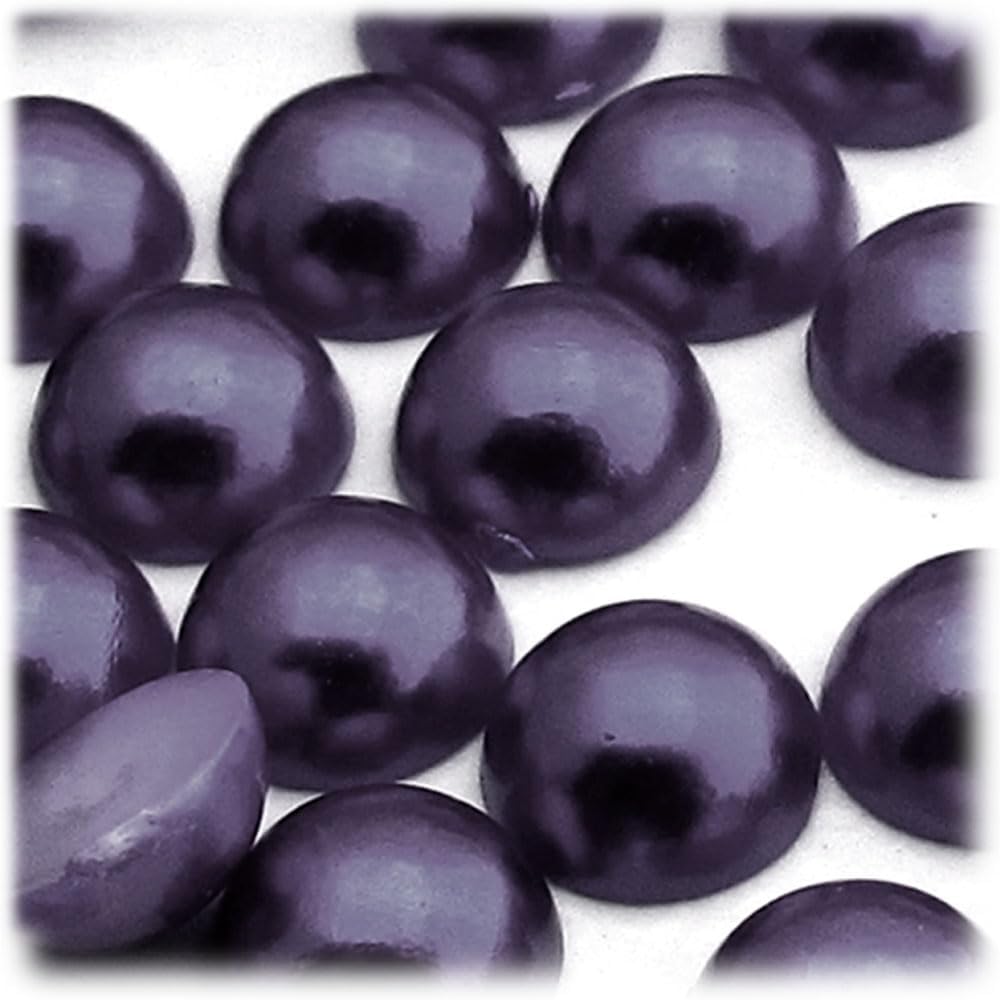 The Crafts Outlet 10000-pc Pearl Finish Half Dome Beads, Round, 12mm, Charcoal Gray