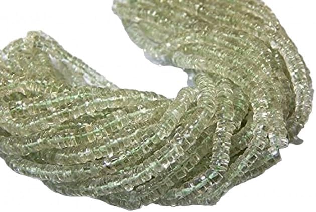 Green Amethyst Smooth Beads Tyre Shape 4x5.mm 16