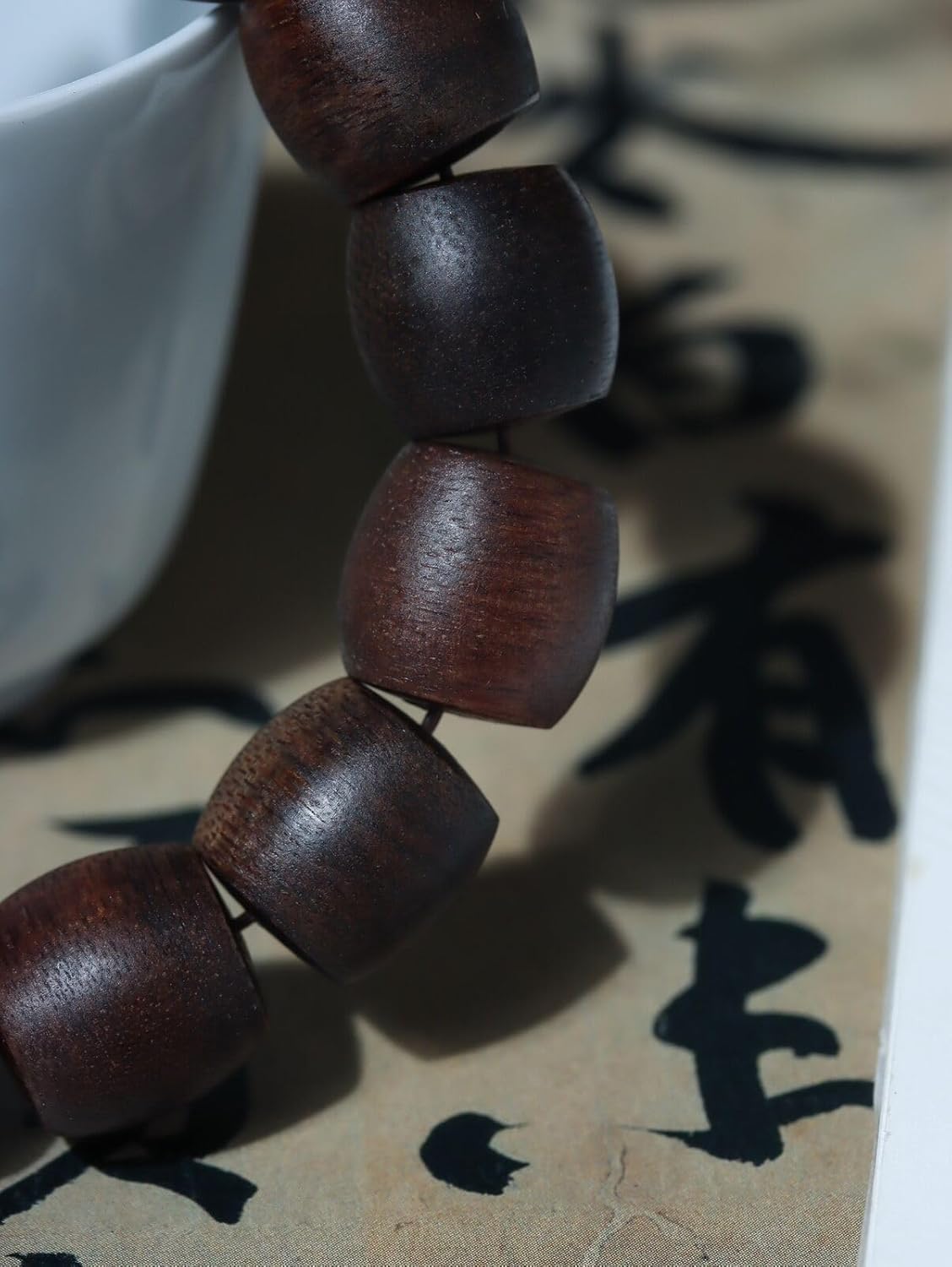 Agarwood 14mmx15pcs Fusen Red Earth Agarwood Skewers Submerged Grade Buddha Beads Rosary