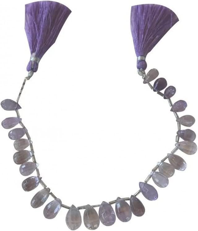 Pink Amethyst Jewelry Gemstone Necklace Beads - Teardrop Handmade Natural Amethyst is Perfect for Your DIY Jewelry Making Earrings, Bracelet CHIK-STNRD-24426