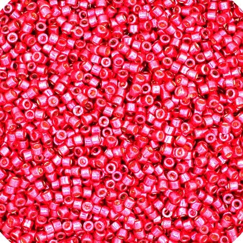 Miyuki Delica 11/0 - Duracoat Galvanized Light Cranberry DB1841-250gms Bag of Japanese Glass Beads Bulk Bag of Japanese Glass Beads