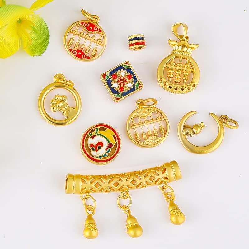 Oil Drip Pendant DIY Bracelet Necklace Bend Tube Gourd Set Spacer Beads Sand Gold Accessories
