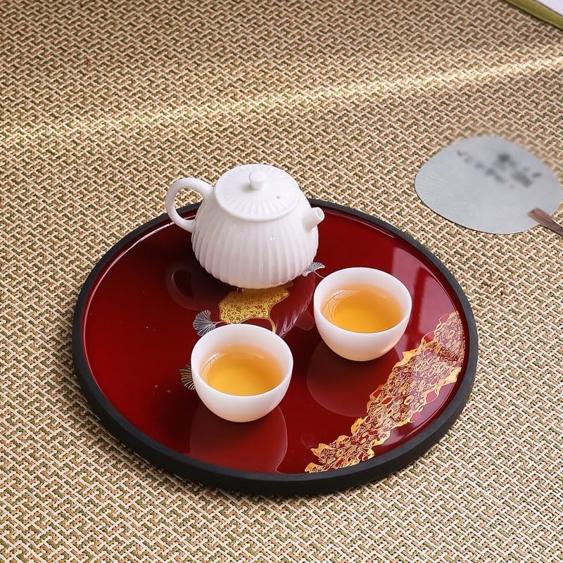 Tray Tea Tray Chinese Retro Dry Tea Tray Kung Fu Tea Tray Covered Bowl Pot Tea Tray Serving Trays(B)