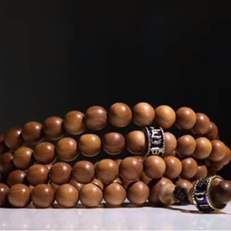 Mascot Wooden Crafts Wood Carving Art Wood Decoration Artwork 老山檀香手串小弥勒佛108颗 文玩手串念珠男女檀木佛珠手链(DIY不沉水8MM老山)